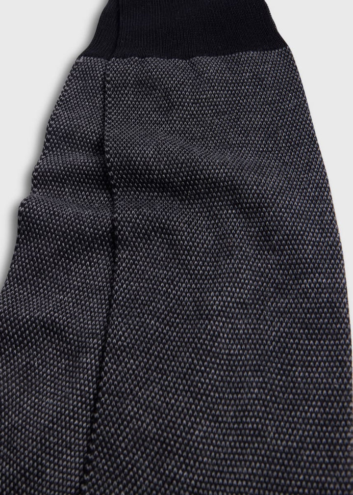 Textured Oxford Dress Sock - Black