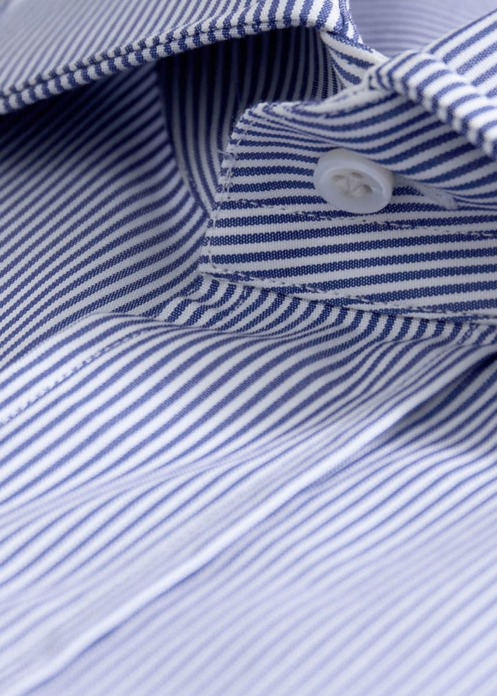 Bengal Stripe Slim Fit Dress Shirt - Blue/White