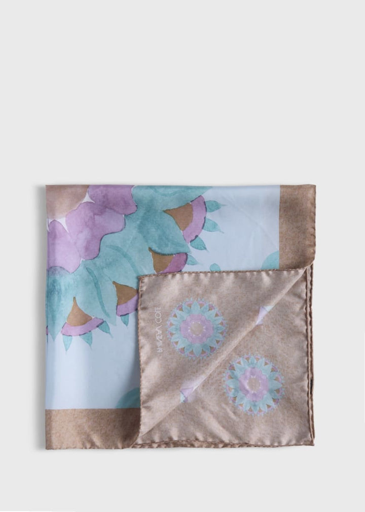 Silk Starburst Bandana - Tan