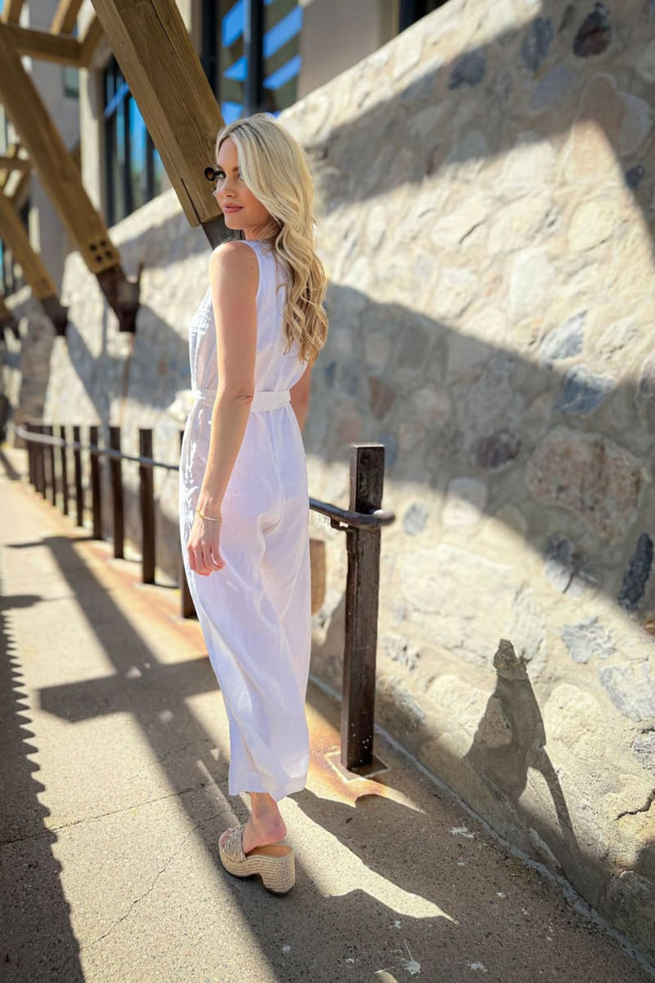 Breakfast In Bed Jumpsuit - Shell Off/White