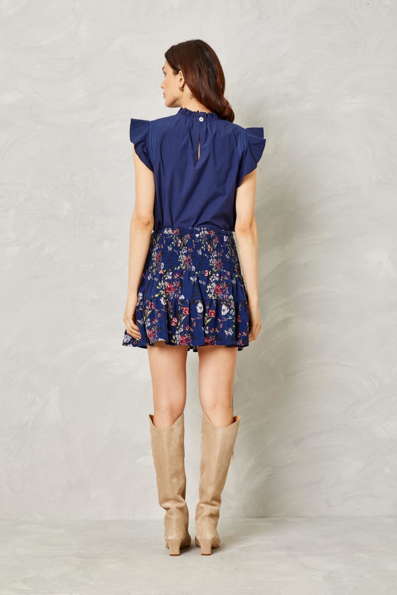 Mae Top - Cotton Poplin-Navy