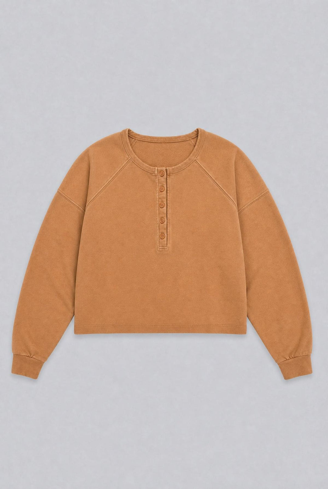 Henley Sweatshirt - Camel