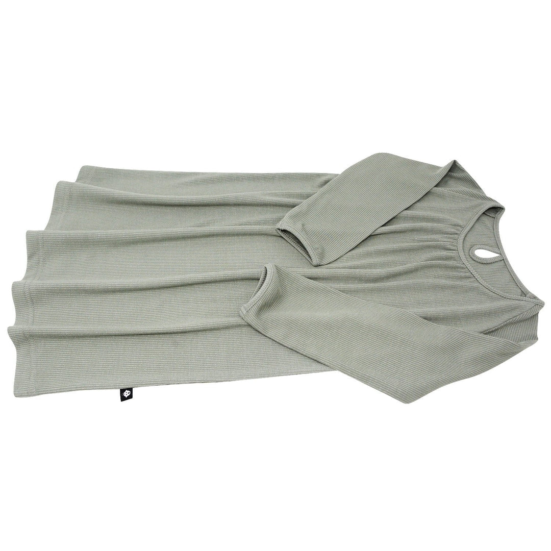 Sweetheart Dress - Olive Green Rib