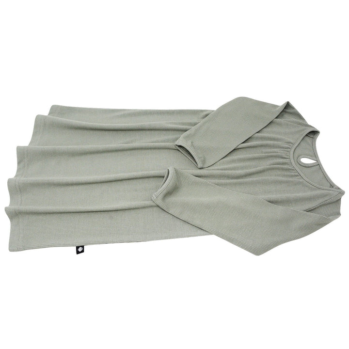 Sweetheart Dress - Olive Green Rib