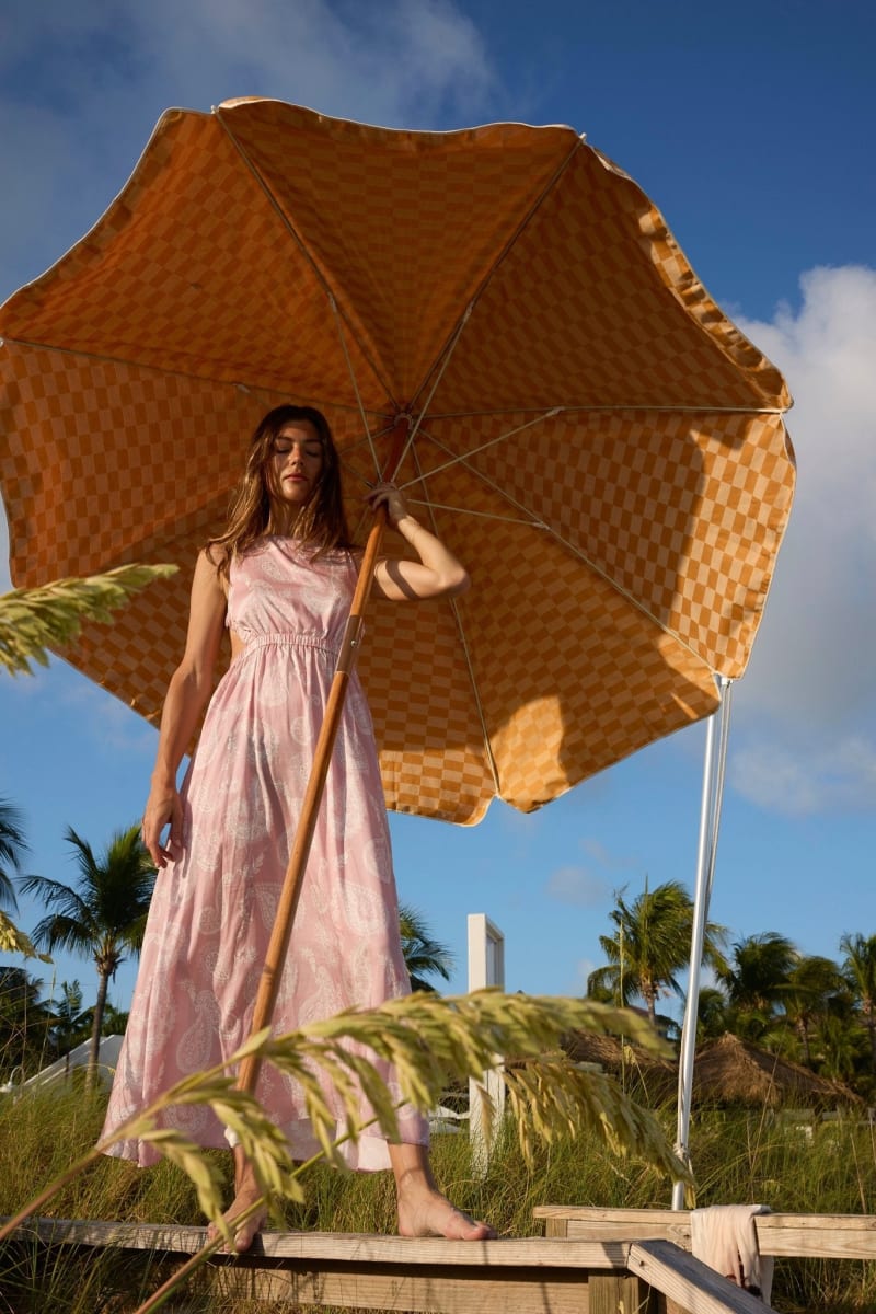 Raf Cross Back Maxi Dress - Pink Paisley