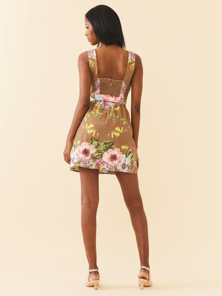 Georgie Dress - Caramel Victorian Floral