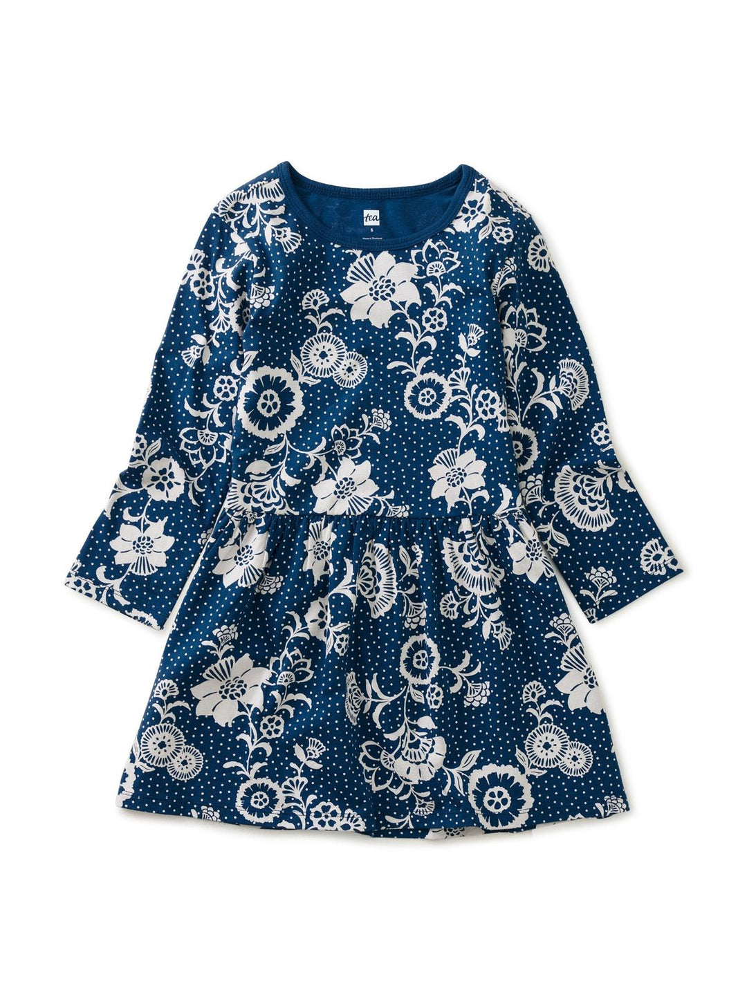 Long Sleeve Skirted Dress - Vintage Floral & Dots