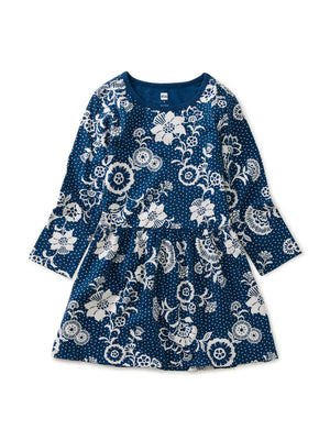 Long Sleeve Skirted Dress - Vintage Floral & Dots