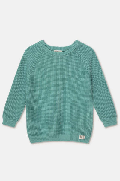 Waffle-knit raglan pullover - Green