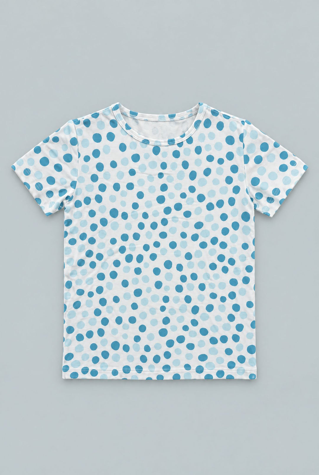 Big Kid Pajama S/S - Polka Dot Blue