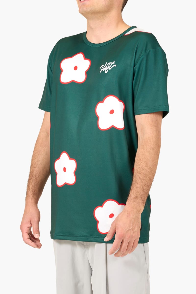 Aqua Terra Flower Patch Tee - Dark Green