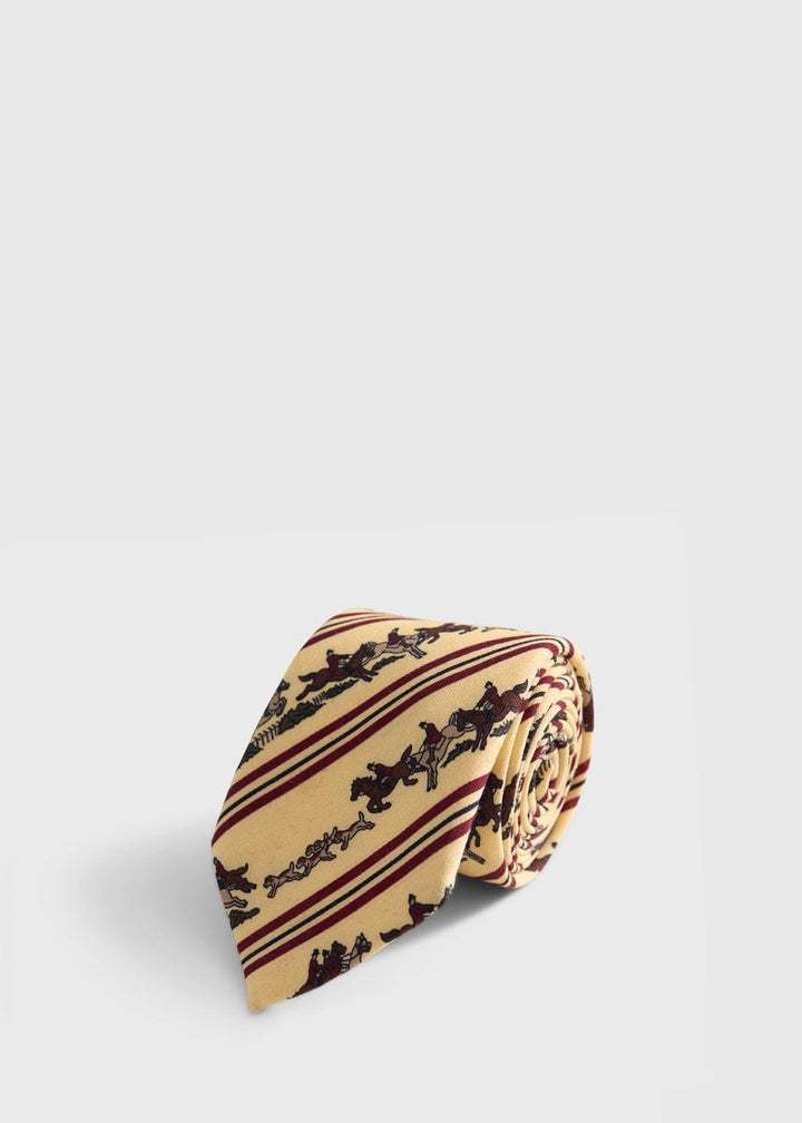 Printed Silk Rider Motif Tie