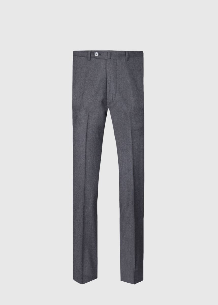 Wool & Cashmere Flannel Pant - Grey