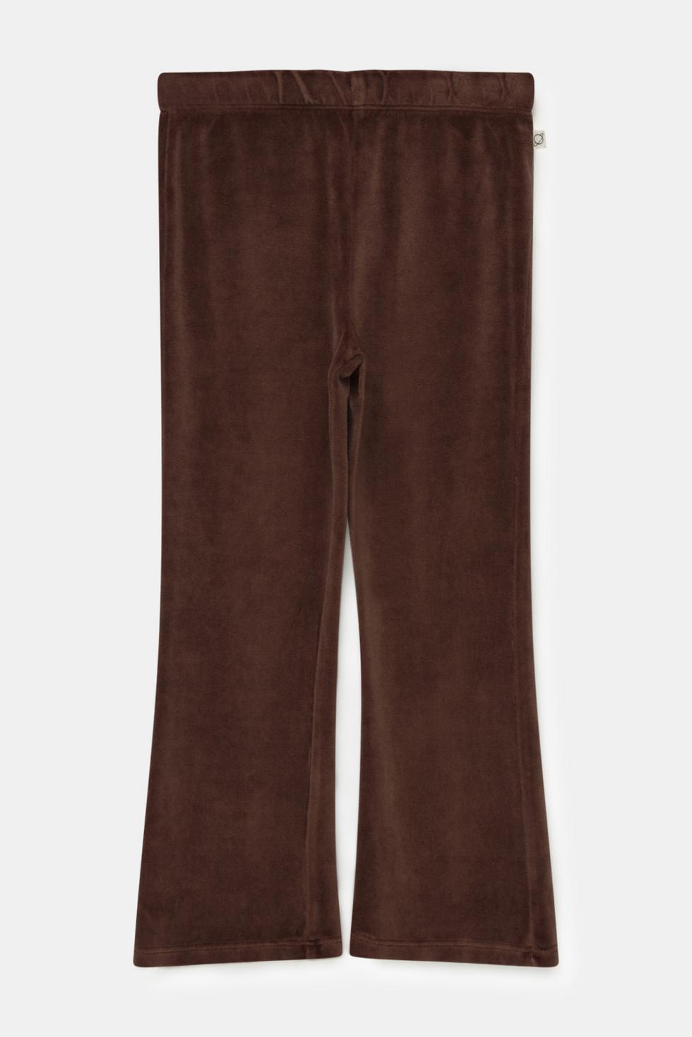 Velour flared pants - Brown