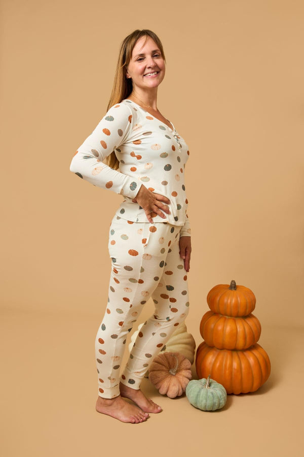 Mama Henley Top - Pumpkins - Pajamas