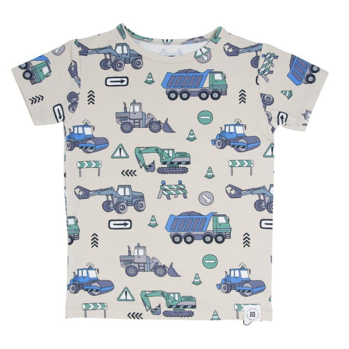 Trucks Diggers Construction Summer Pajama Set - Construction Site