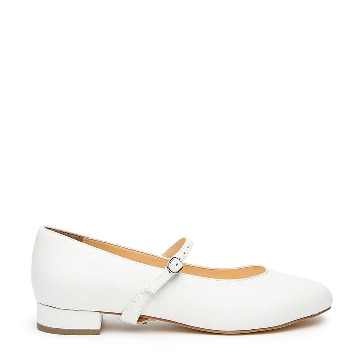 White Ballet Flat + Twiggy Strap - White
