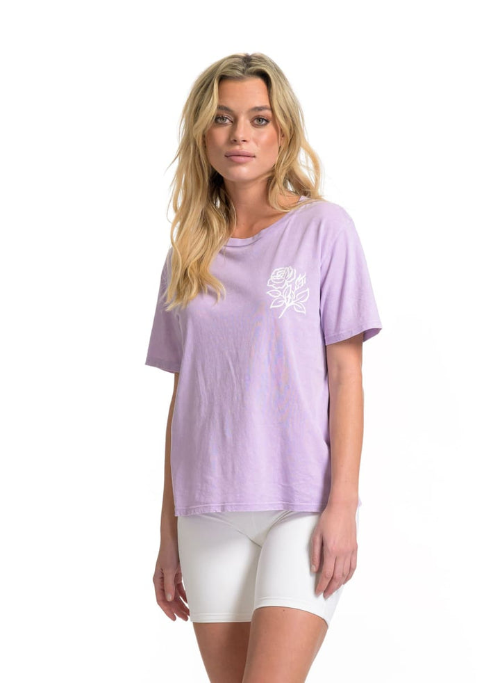 Fleurs Wide T-Shirt - Mineral Lavender