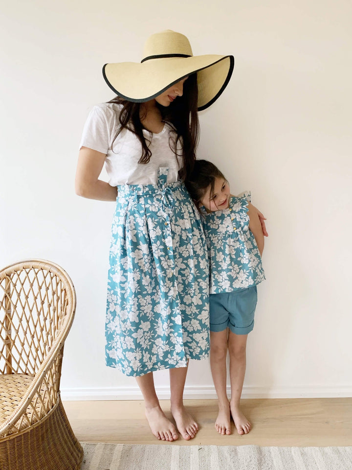 Anouk Midi Skirt - Mint Garden