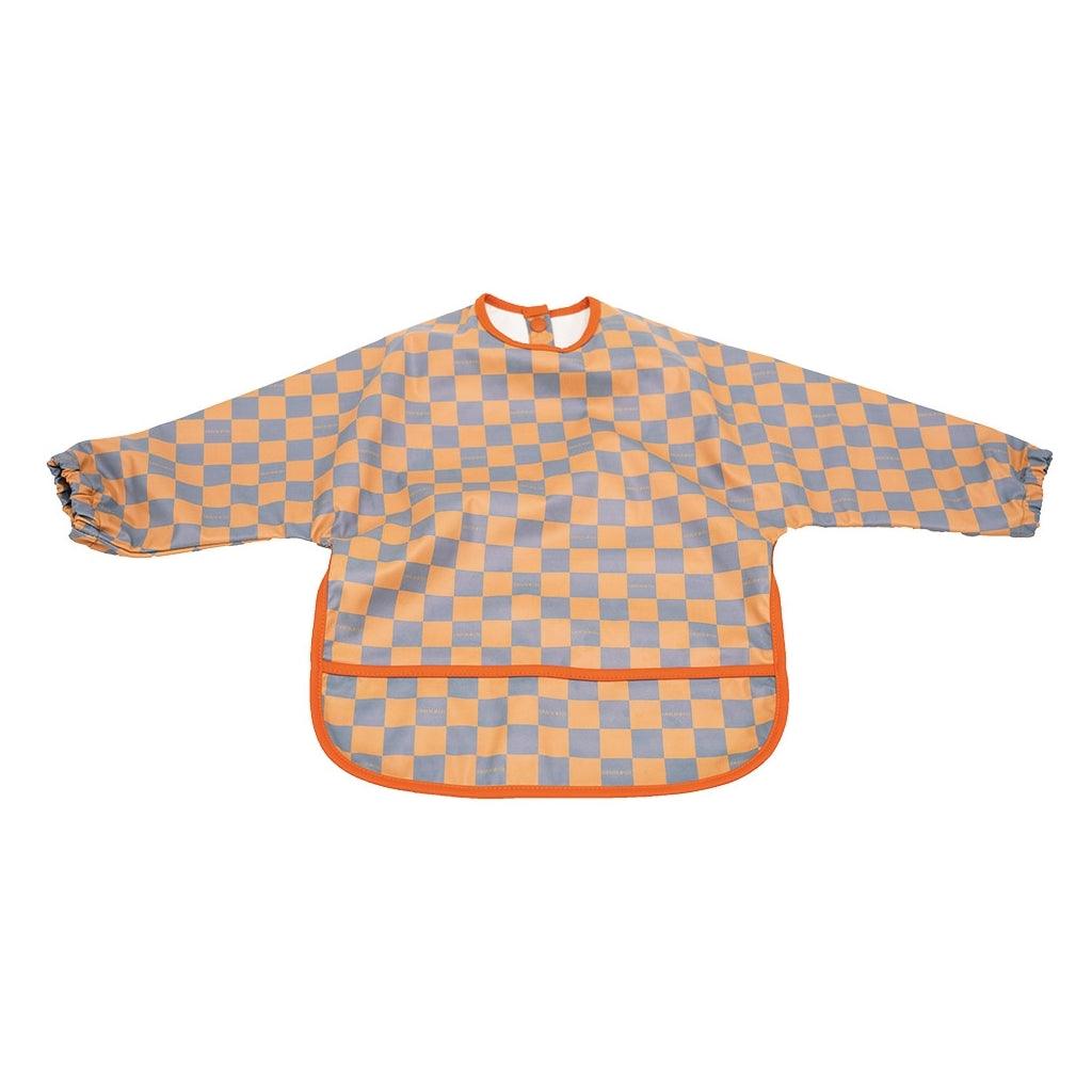 Smock Bib - Checks Laguna + Wheat