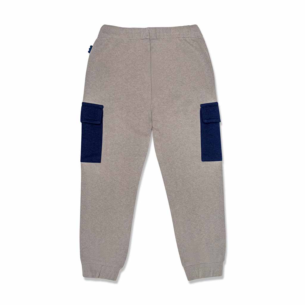 Grey Cargo Pocket Kid Jogger - Ash