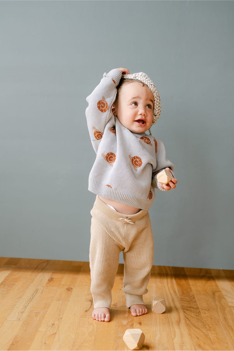 Organic Snail Knit Sweater - Pearl Blue