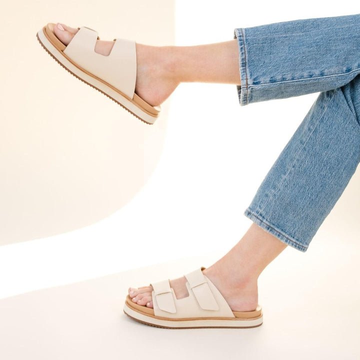 Ella Flatform Slide - Bone