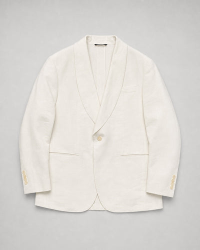Phillip Single-Breasted Shawl Dinner Jacket - White