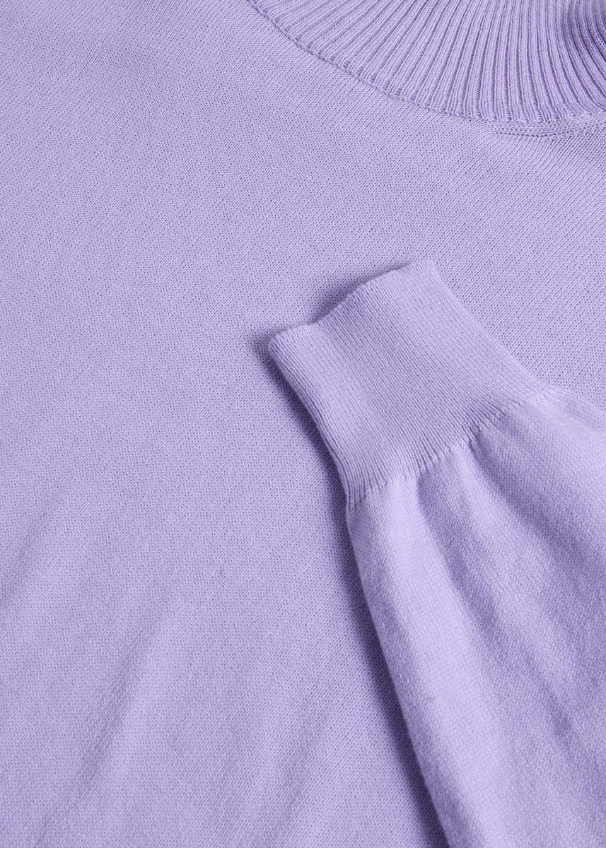 Cotton Turtleneck  Sweater - Lavender