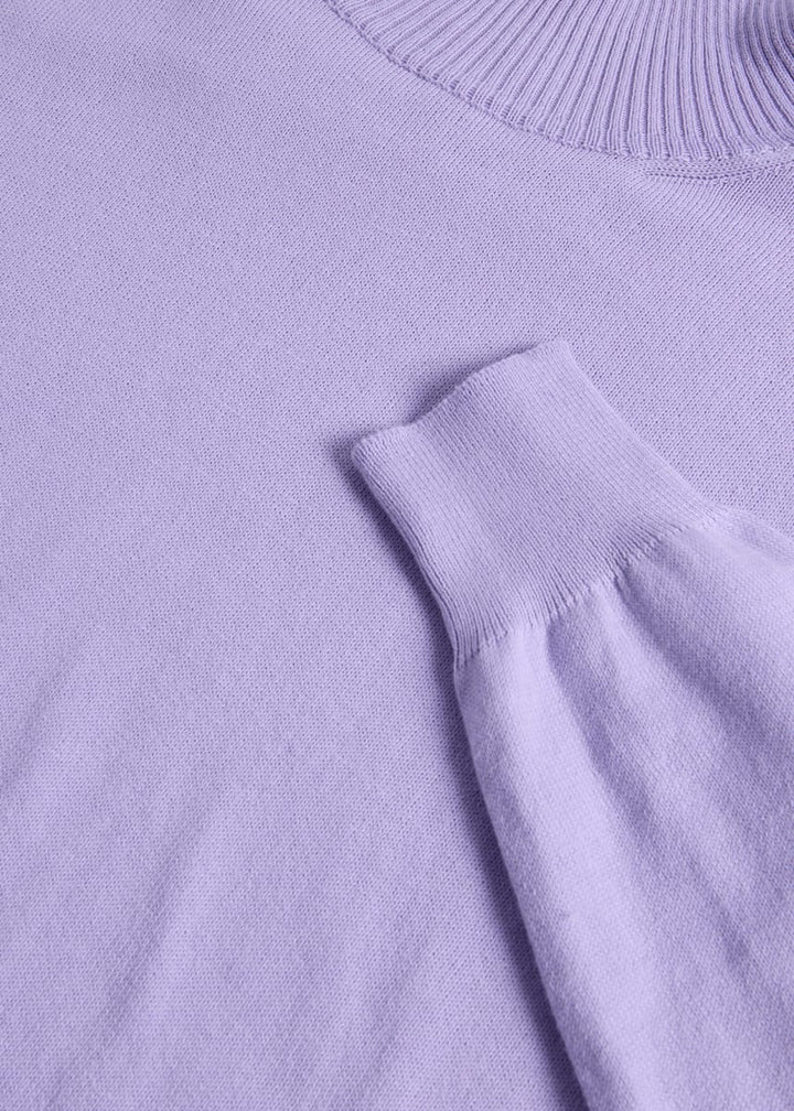 Cotton Turtleneck  Sweater - Lavender