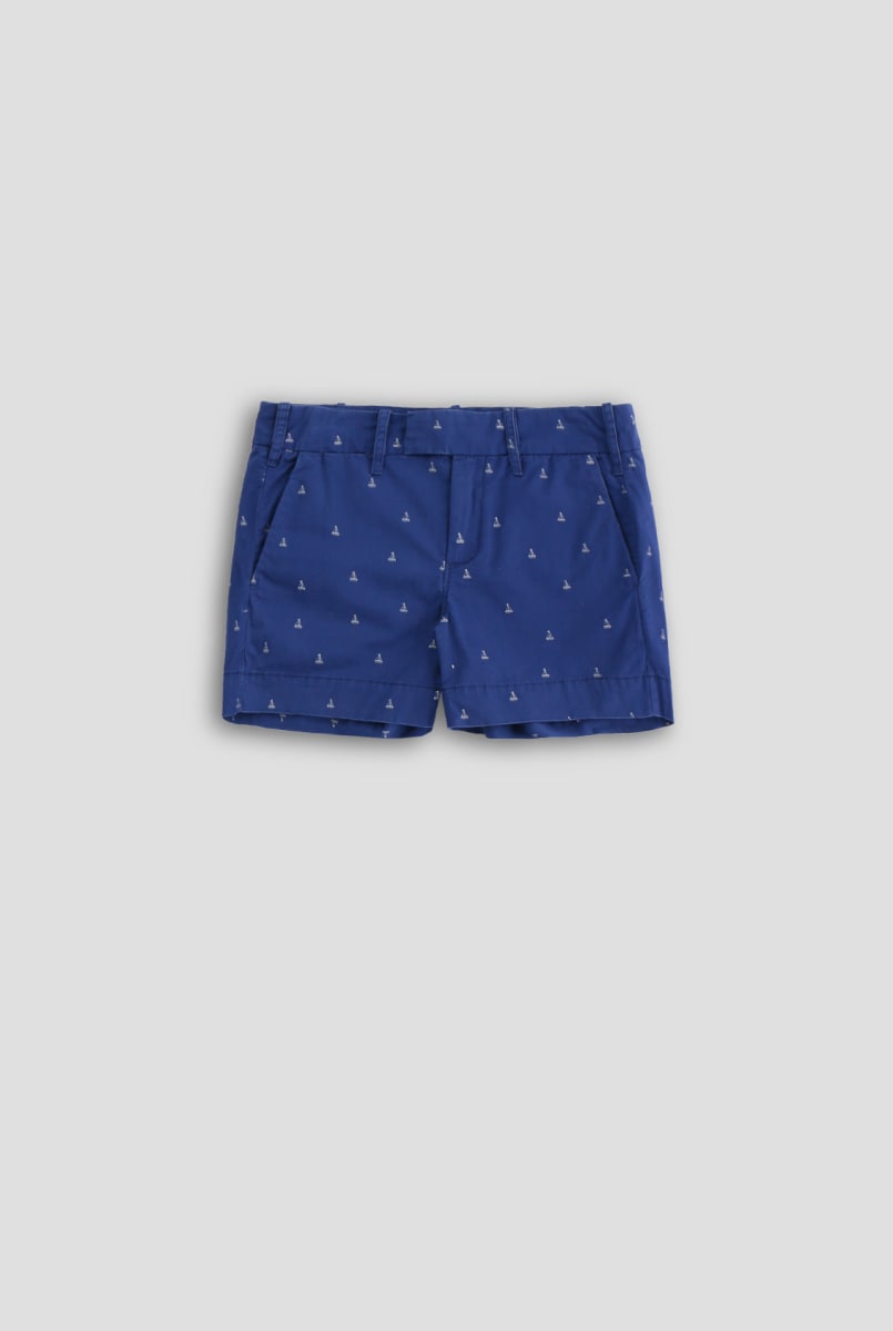 Boat Print 4" Short - Royal Blue