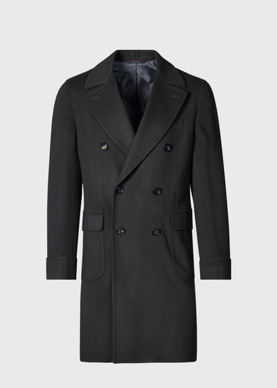 Wool & Cashmere Double Breasted Coat - Grey