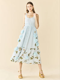 Valeria Dress - Lotus Garden Blue