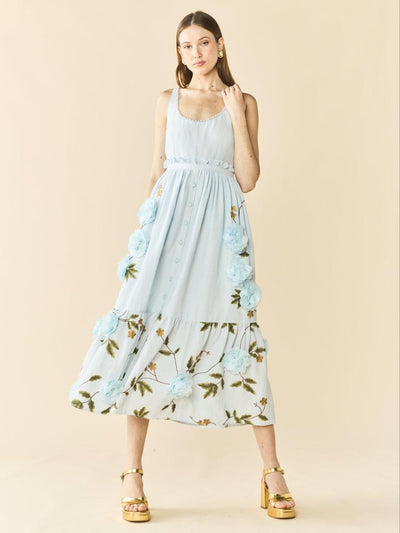 Valeria Dress - Lotus Garden Blue
