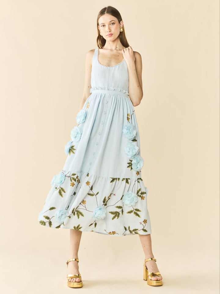Valeria Dress - Lotus Garden Blue