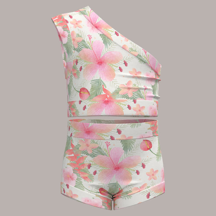 Tropical Flowers Bummies + Shoulder Tank - Tropical Flowers