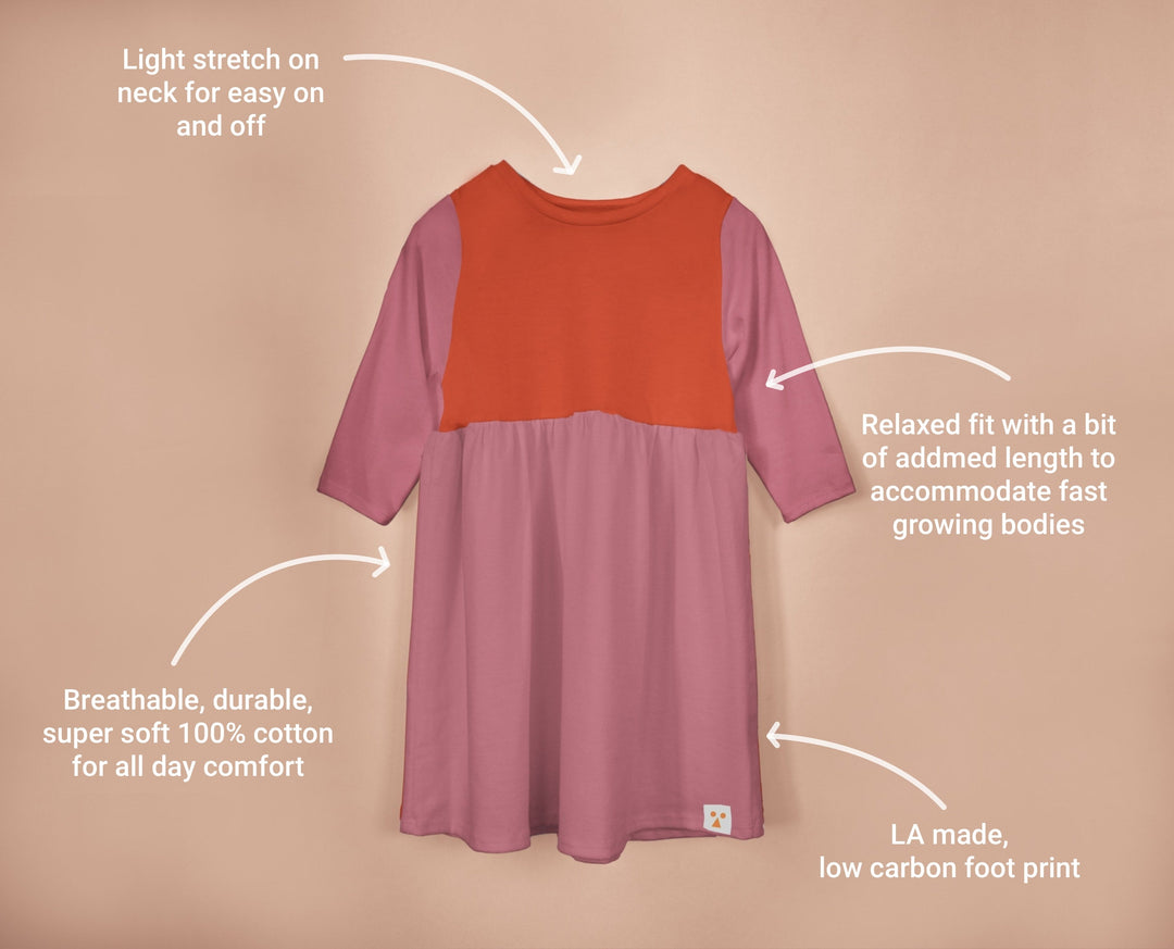 Two-Tone Organic Cotton Jersey Dress - Talula