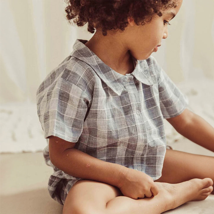 Malik Romper - Check Blue