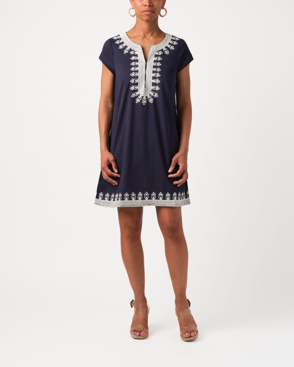 Rowena Tunic - Navy/White