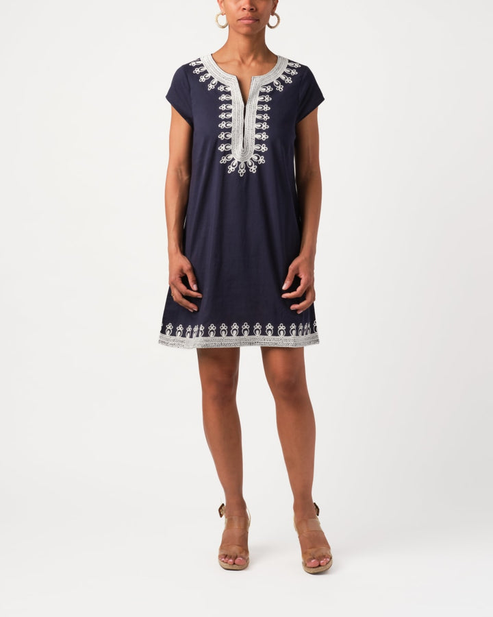 Rowena Tunic - Navy/White