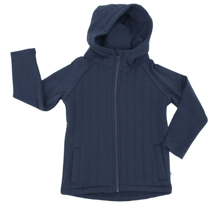 French Terry Hooded Jacket - Peacoat Blue