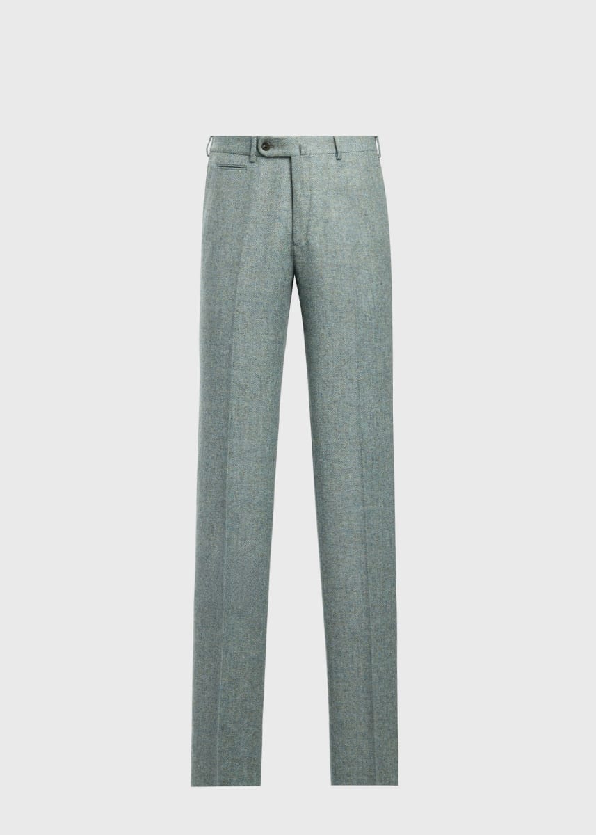 Shetland Wool Dress Trouser - Seafoam Green