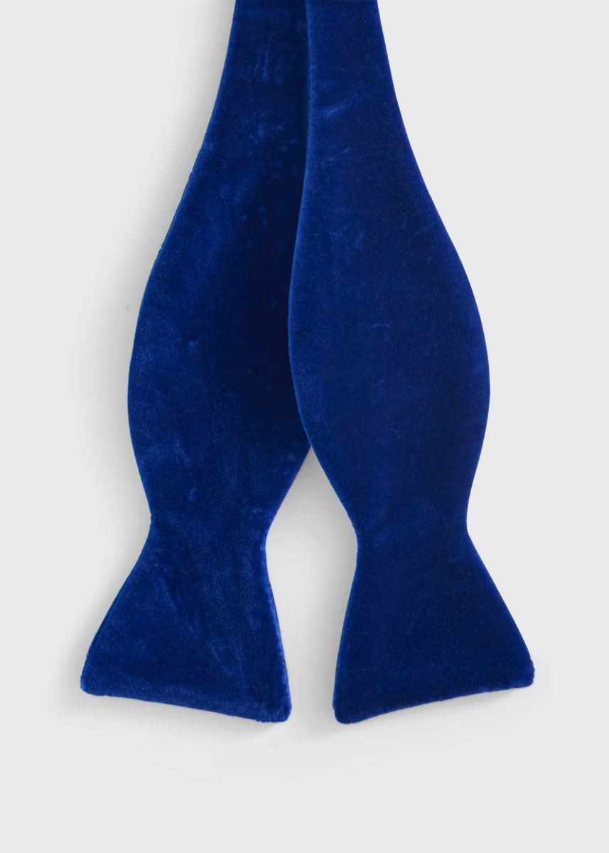 Blunt Edge Cotton Velvet Bow - Purple