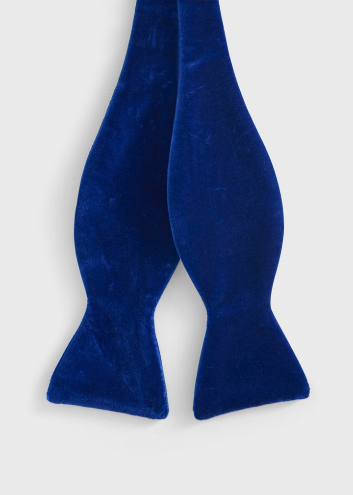 Blunt Edge Cotton Velvet Bow - Purple