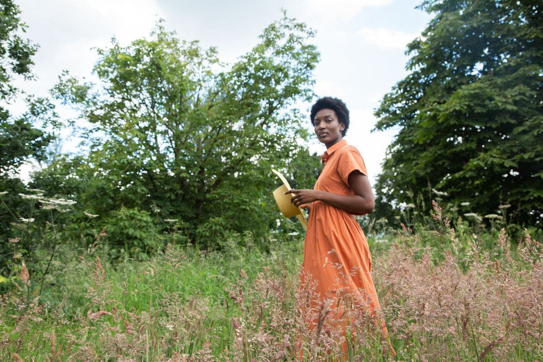 Bronwyn Organic Cotton Dress - Terracotta