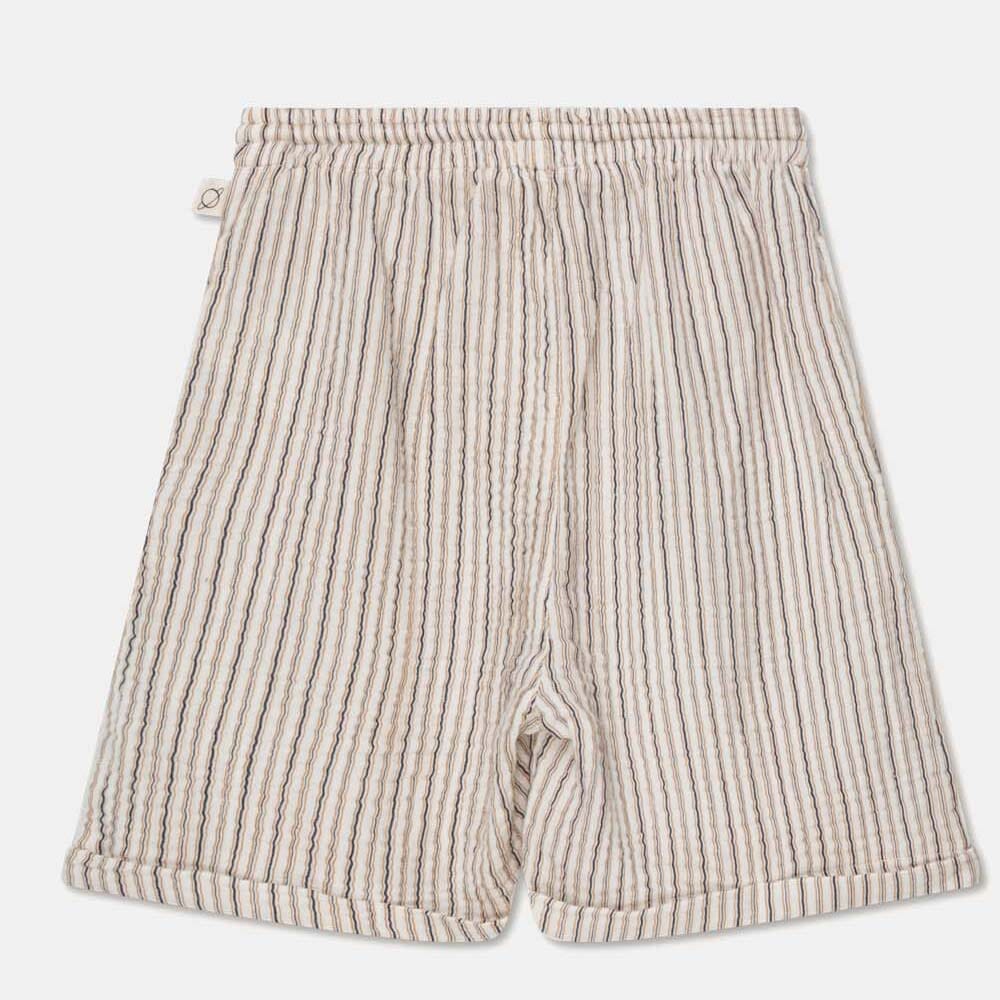 Gauze Stripe Bermuda Shorts - Ivory Shorts My Little Cozmo 