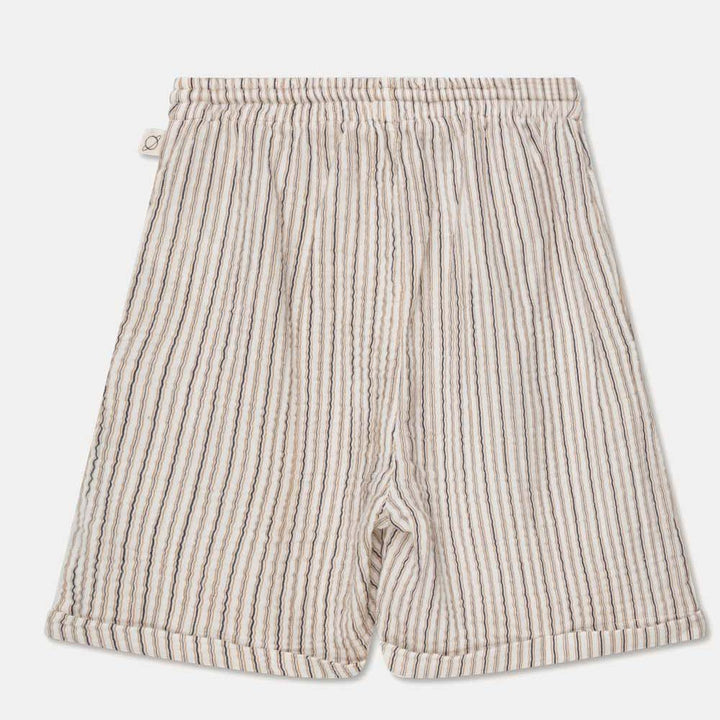 Gauze Stripe Bermuda Shorts - Ivory