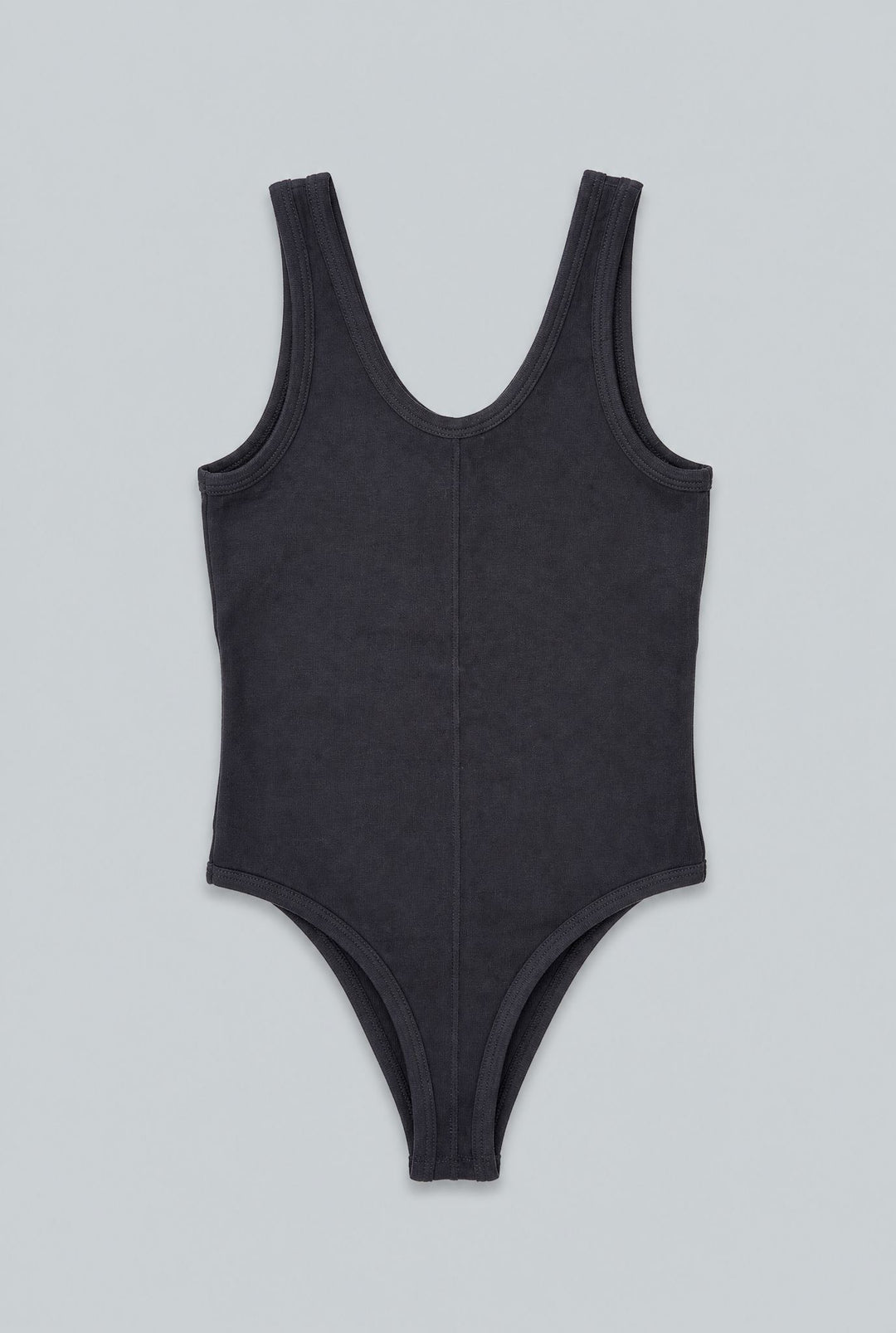 Ribbed Henley Tank Bodysuit - Black
