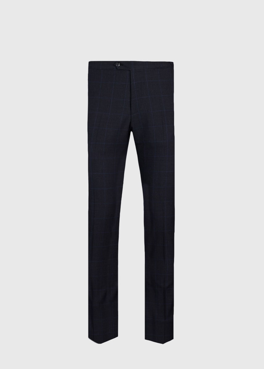 Plaid Wool 2-Piece Suit - Grey