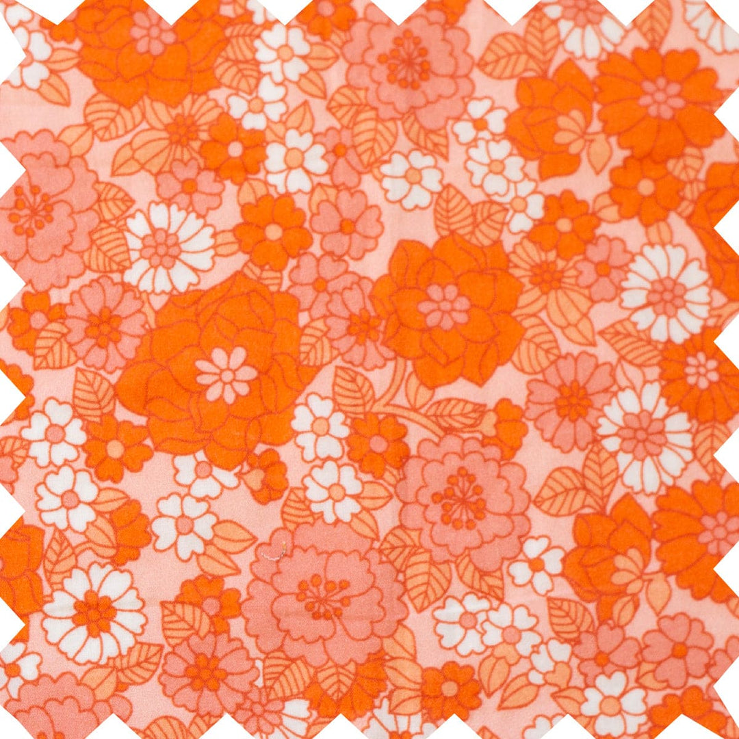 Girls' Short Puff Sleeve Dress - Orange Meadow